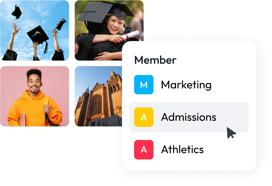 separate teams representation in digital asset management product for education