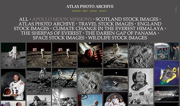 Atlas Photo Archive's Shuffle homepage