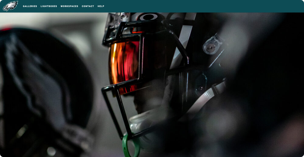The PhotoShelter branded portal for the Philadelphia Eagles.
