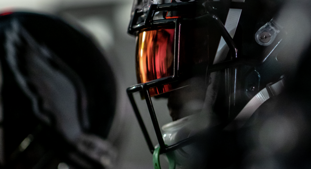 Eagles football player in helmet.