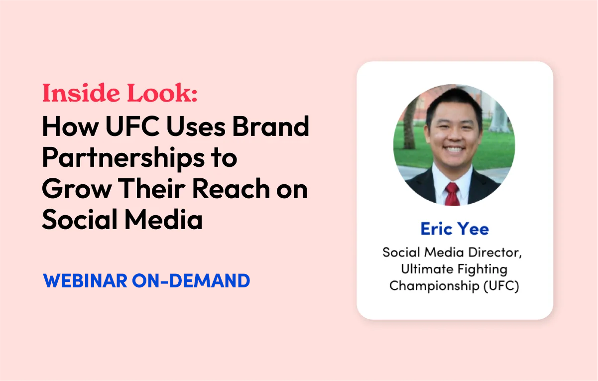 Image representing webinar featuring Eric Yee, Social Media Director, of Ultimate Fighting Championship (UFC)