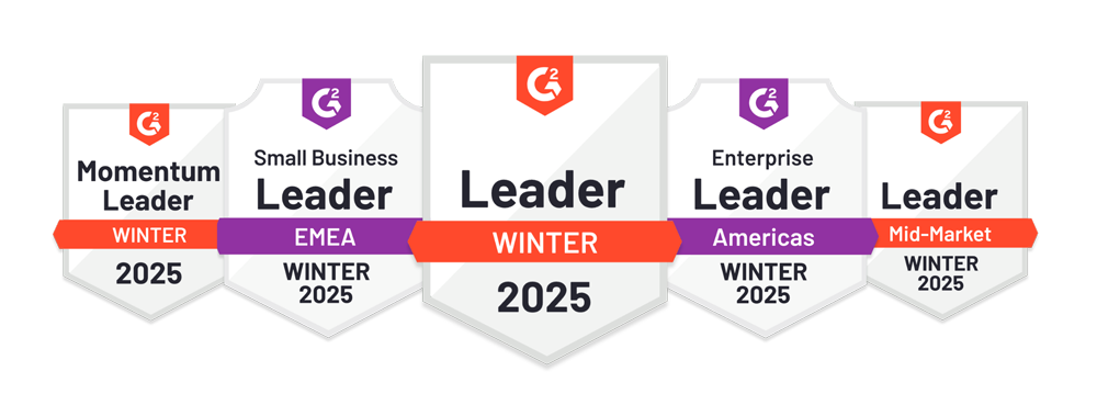 G2 winter 2025 badges showing PhotoShelter as leader in digital asset management