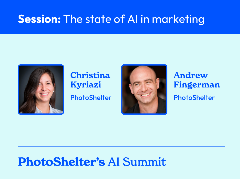 AI Summit session: the state of AI in marketing featuring speakers from PhotoShelter