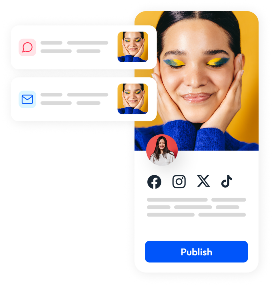 Social content distribution tool publishing social content across platforms with messaging, email, and centralized distribution workflow