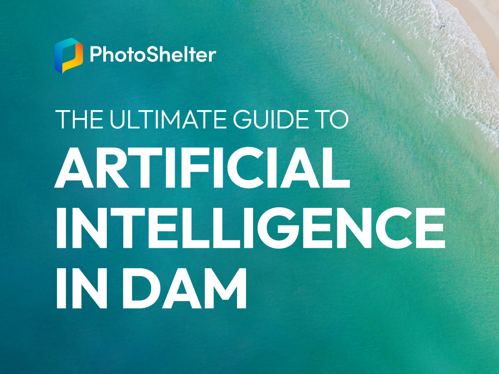 PhotoShelter guide cover: The Ultimate Guide to Artificial Intelligence in DAM