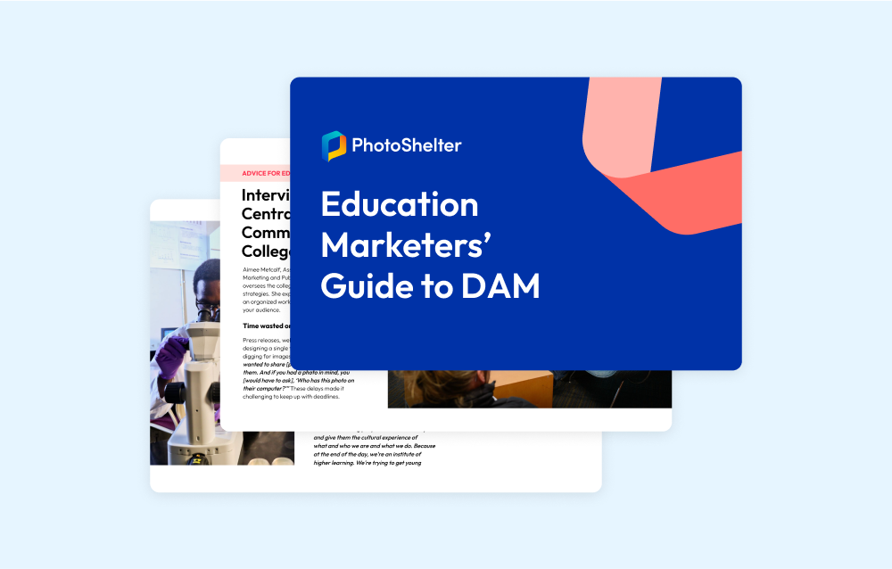 PhotoShelter Education Marketers' Guide to DAM – downloadable guide cover