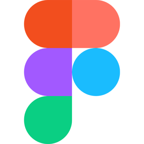 Colorful half-oval and circular shapes that create the logo for Figma design software